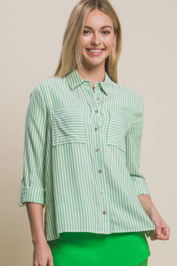 Blusa de rayas con bolsillos frontales - Image 27