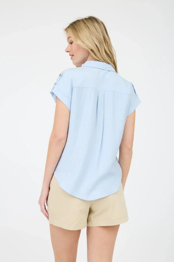 Blusa manga corta con bolsillos frontales - Image 9