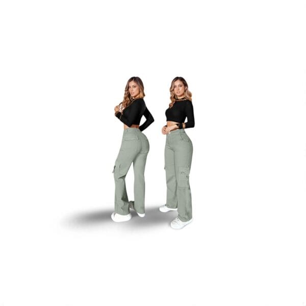 Pantalón cargo de tiro alto para mujer - Image 6
