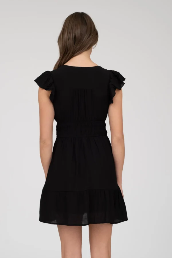 Vestido corto con mangas de olanes y escote en V - Image 12