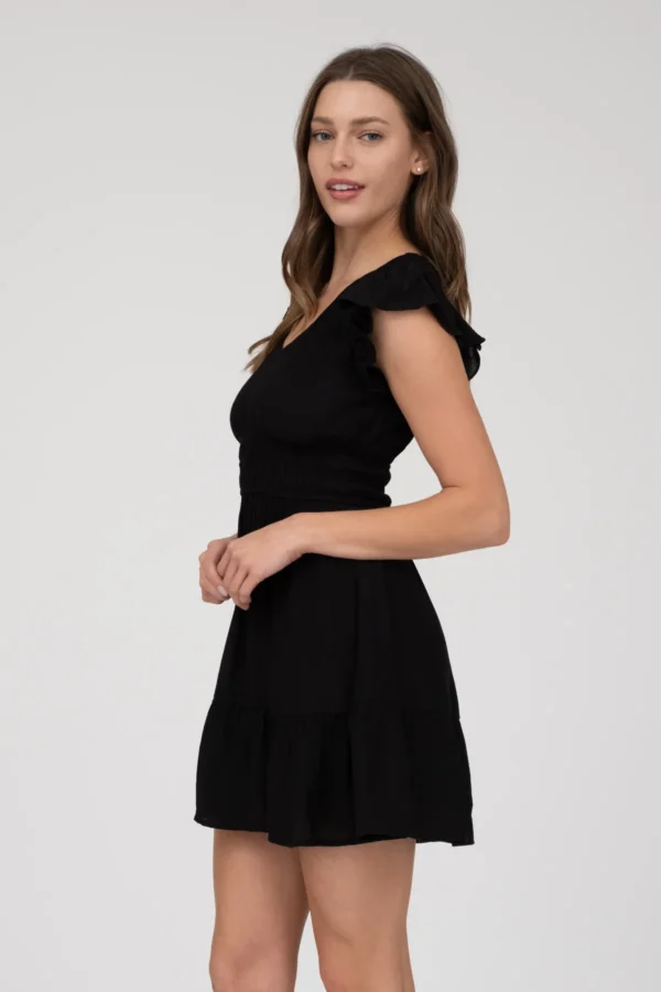 Vestido corto con mangas de olanes y escote en V - Image 14
