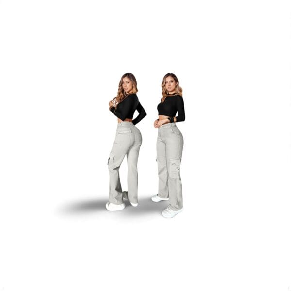 Pantalón cargo de tiro alto para mujer - Image 7
