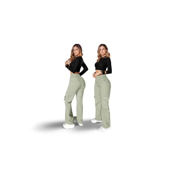 Pantalón cargo de tiro alto para mujer - Image 5