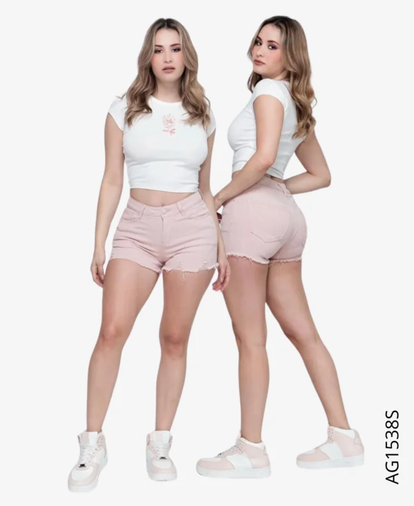 Short rosa pastel con detalles de destrucción
AG1538S