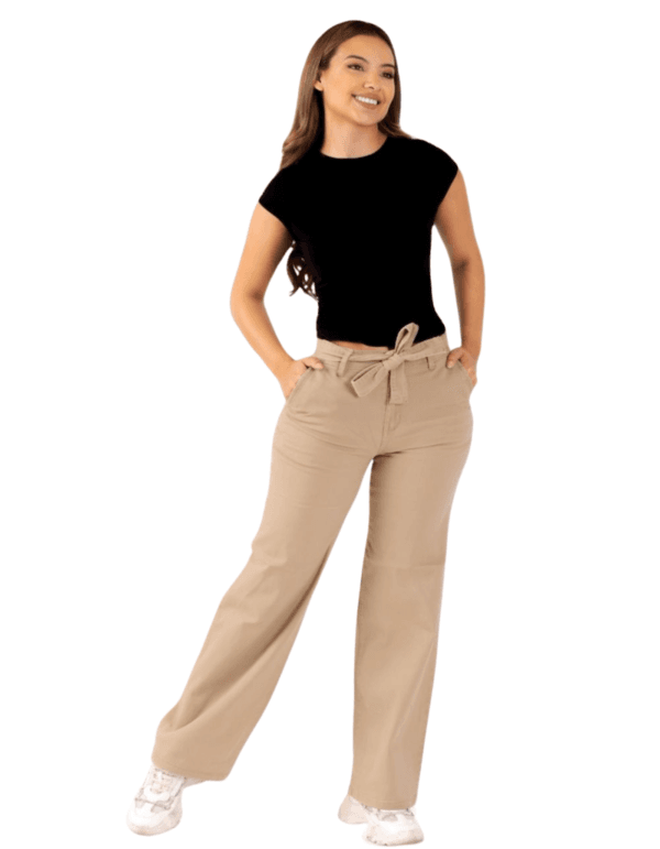 Pantalón Casual de Mujer Corte Recto con Cinturón Ajustable
81027 - Image 4