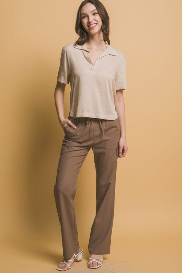 Blusa casual cuello V manga corta para mujer - Image 12