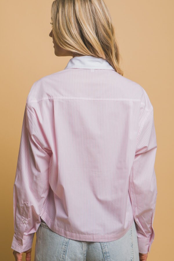 Blusa Cropped Rayas Azul y Blanco para Mujer - Image 23