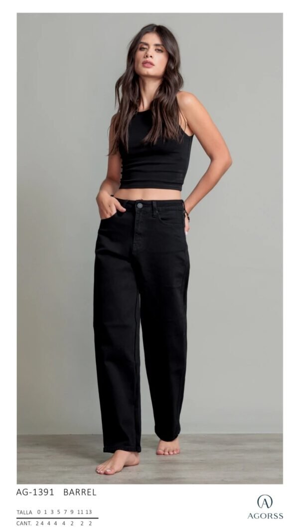 Pantalones barrel de mezclilla corte amplio para mujer