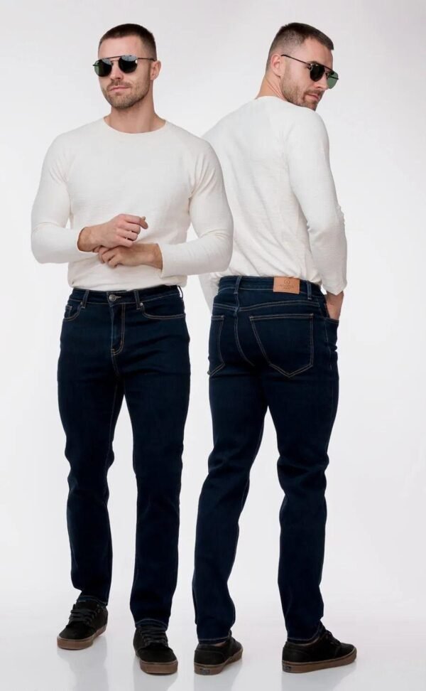Pantalón de mezclilla para hombre corte recto casual