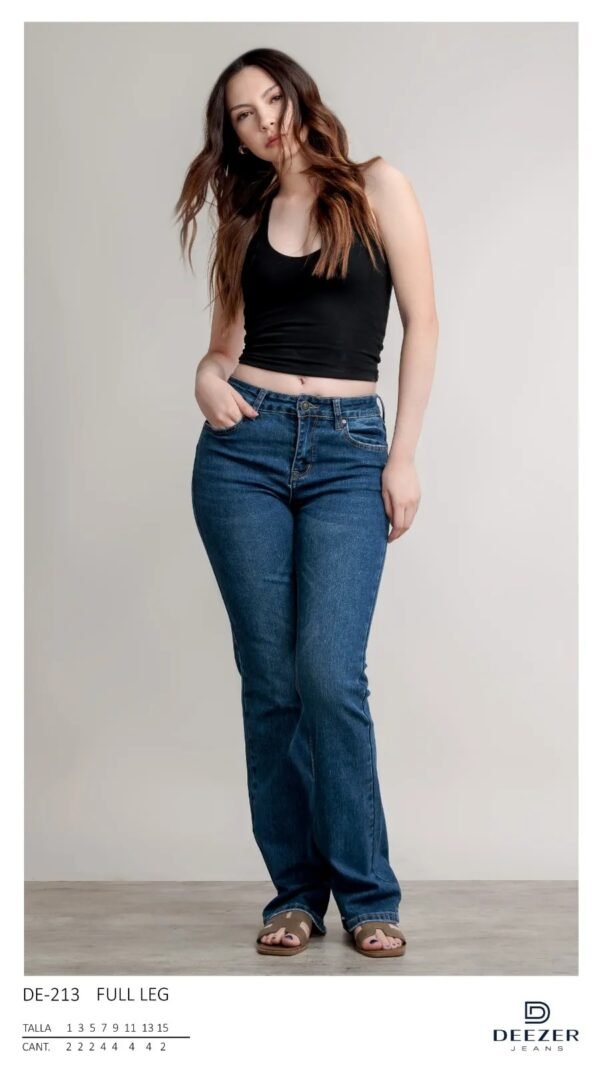 Pantalones de mezclilla Full Leg para mujer (DE-213)