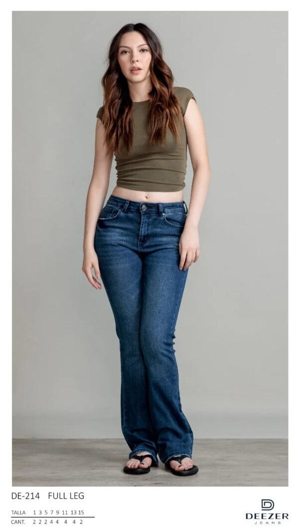 Pantalones de mezclilla Full Leg para mujer (DE-214)