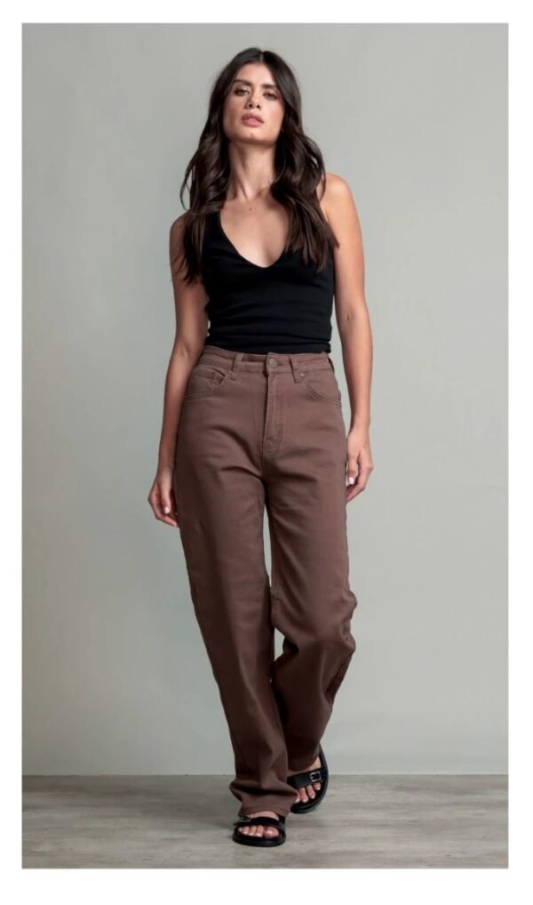 Pantalones de mezclilla Straight Fit para mujer, estilo clásico moderno