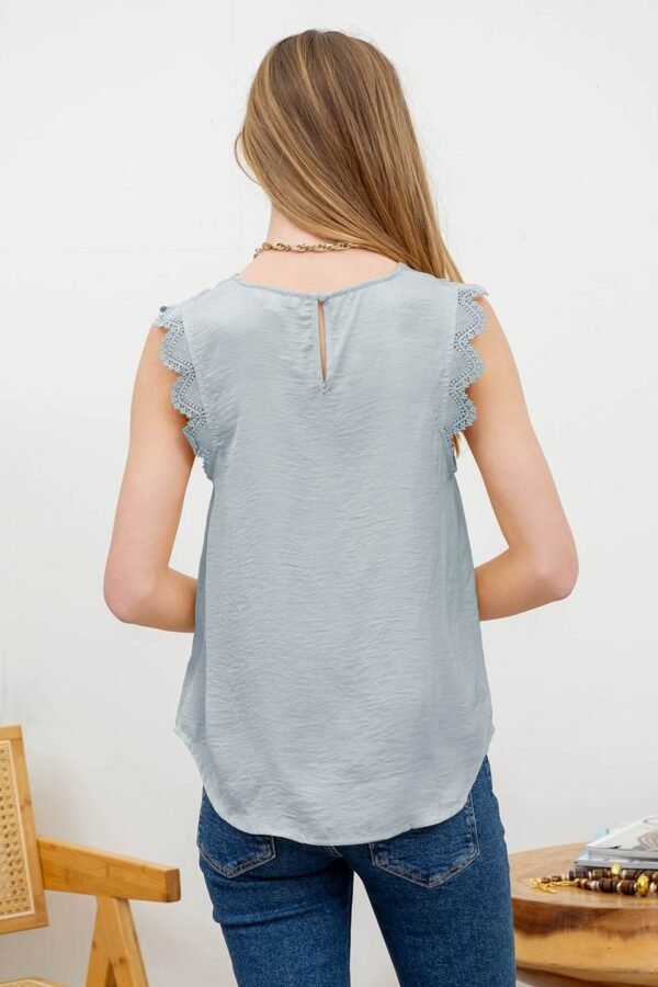 Blusa encaje sin mangas para mujer - Image 2