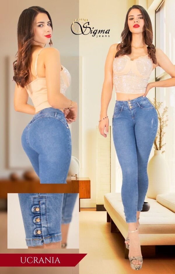 Jeans colombiano tiro alto push-up Ucrania para mujer