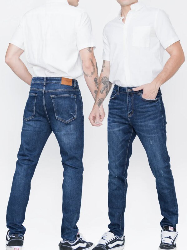 Jeans Slim Fit Stone Obscuro Para Hombre Deezer Premium