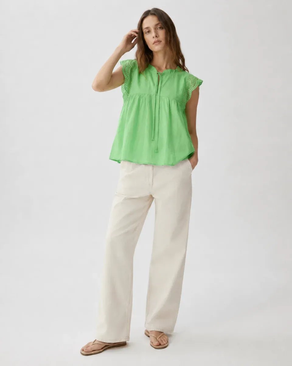 Blusa Rosa Con Bordado Y Lazo Al Cuello Para Mujer Estilo Romantico - Image 20