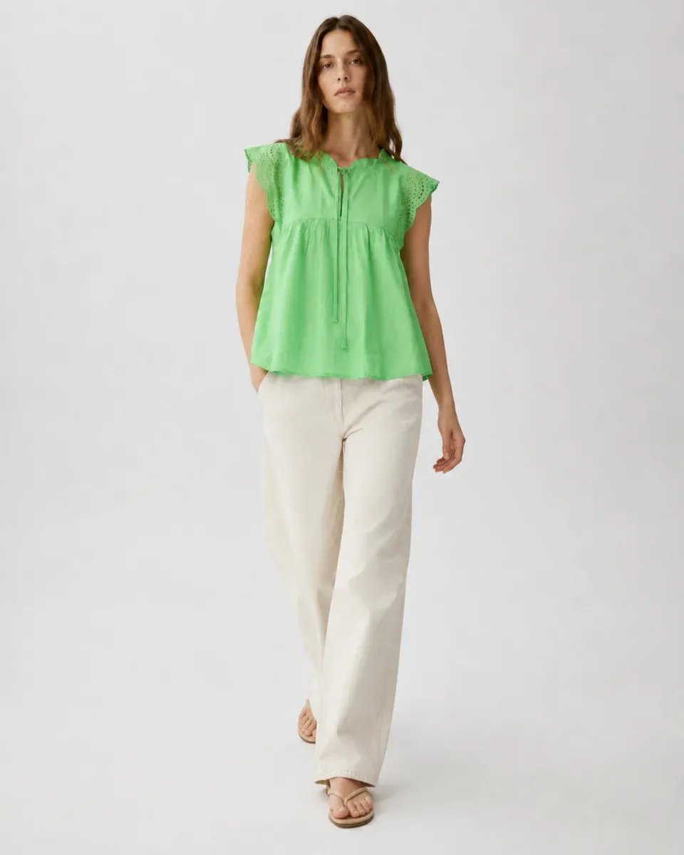 Blusa Rosa Con Bordado Y Lazo Al Cuello Para Mujer Estilo Romantico - Image 21