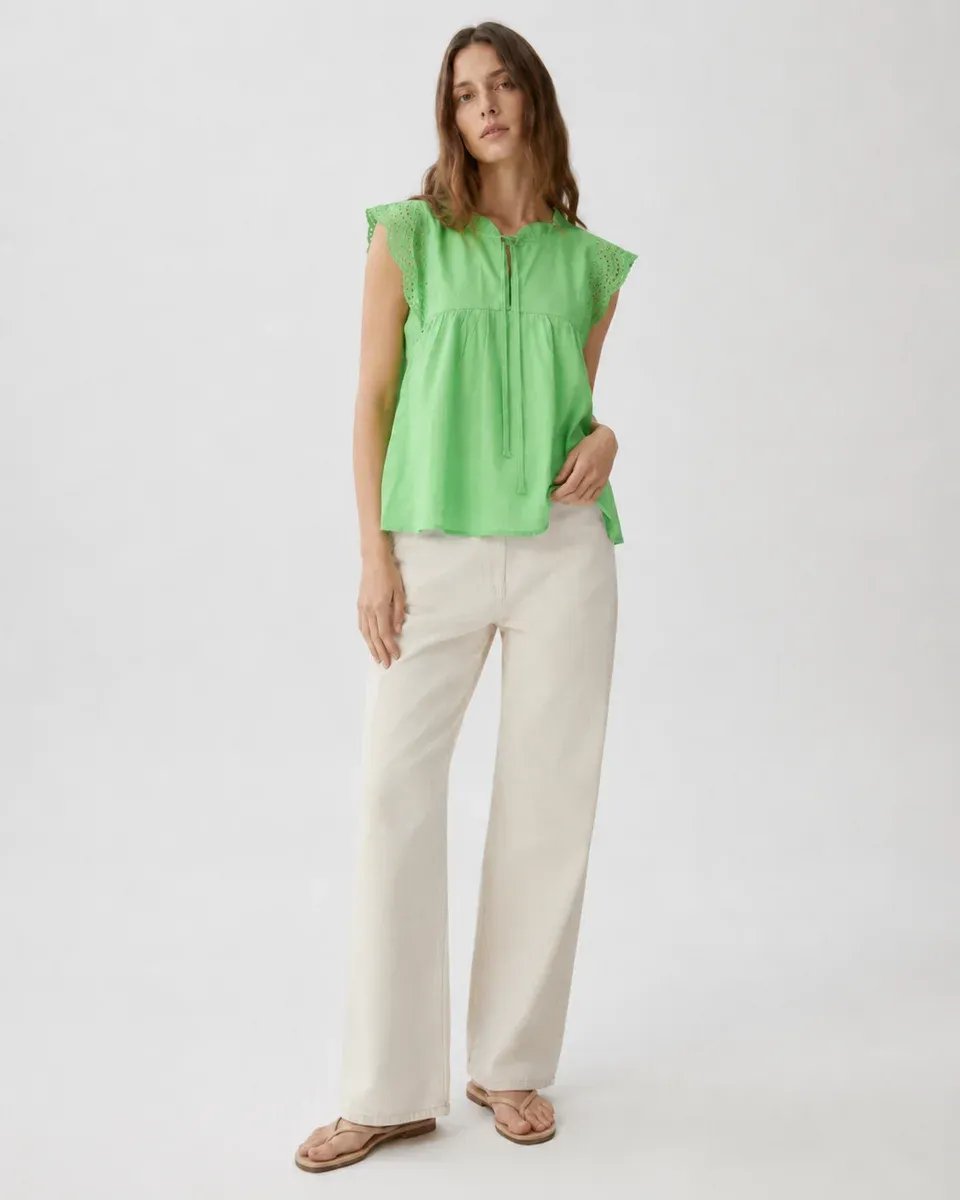 Blusa Rosa Con Bordado Y Lazo Al Cuello Para Mujer Estilo Romantico - Image 23