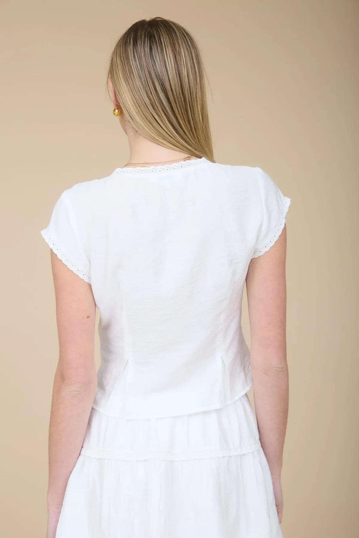 Blusa Blanca Con Botones Y Bordados Elegante Para Mujer - Image 15