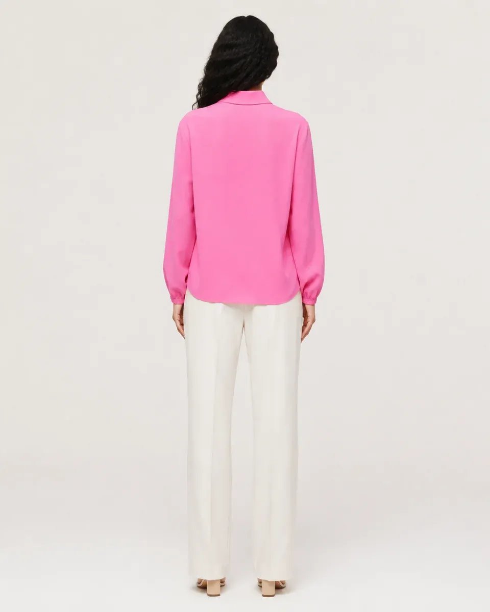Blusa Rosa con Flores Bordadas de Manga Larga para Mujer - Image 27