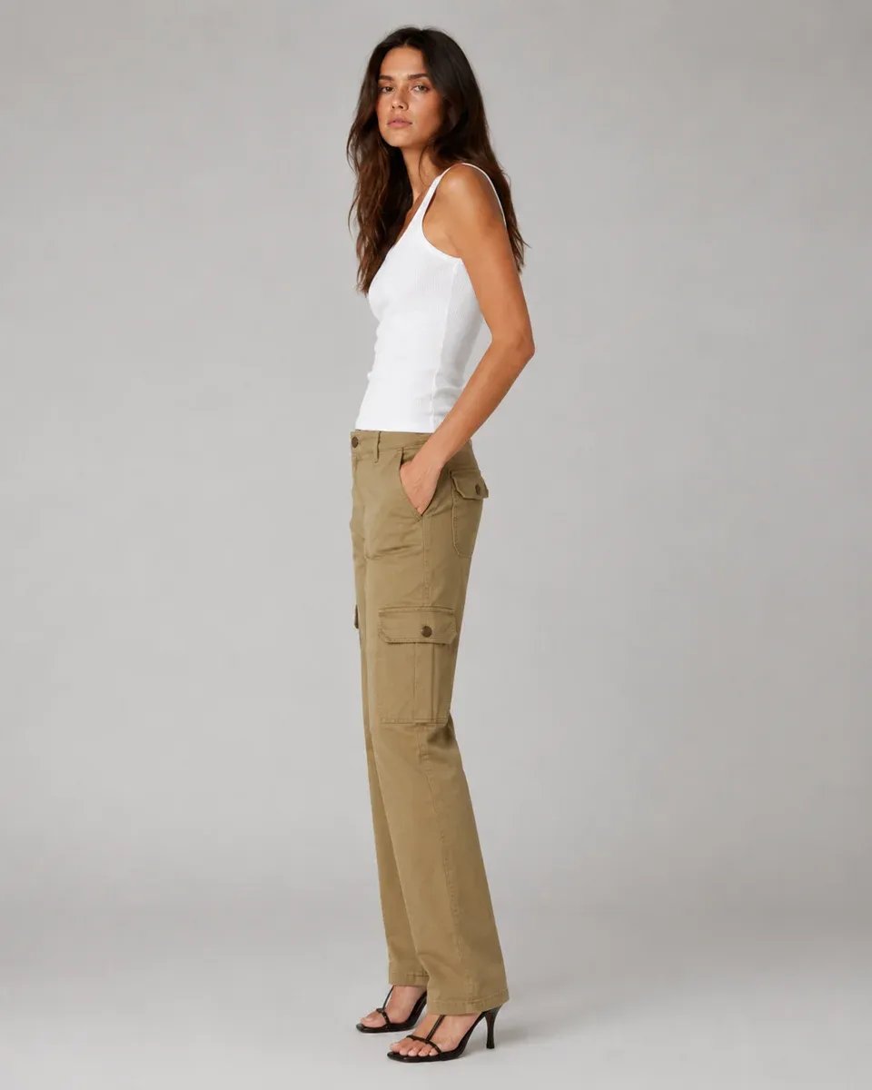 Pantalon Cargo Wide Leg Verde Militar Para Mujer Estilo Casual - Image 25
