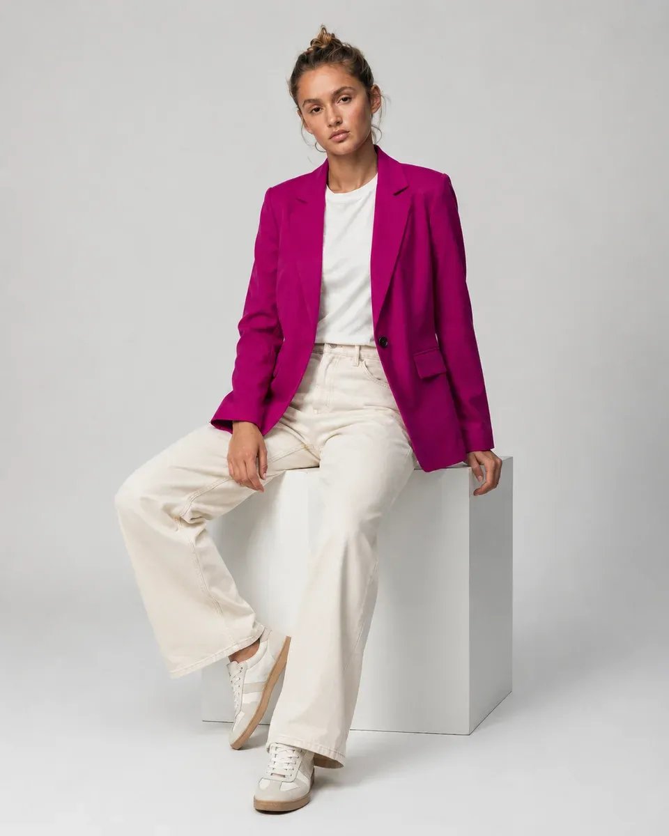 Blazer Negro Clasico de Un Boton para Mujer Estilo Ejecutivo - Image 10