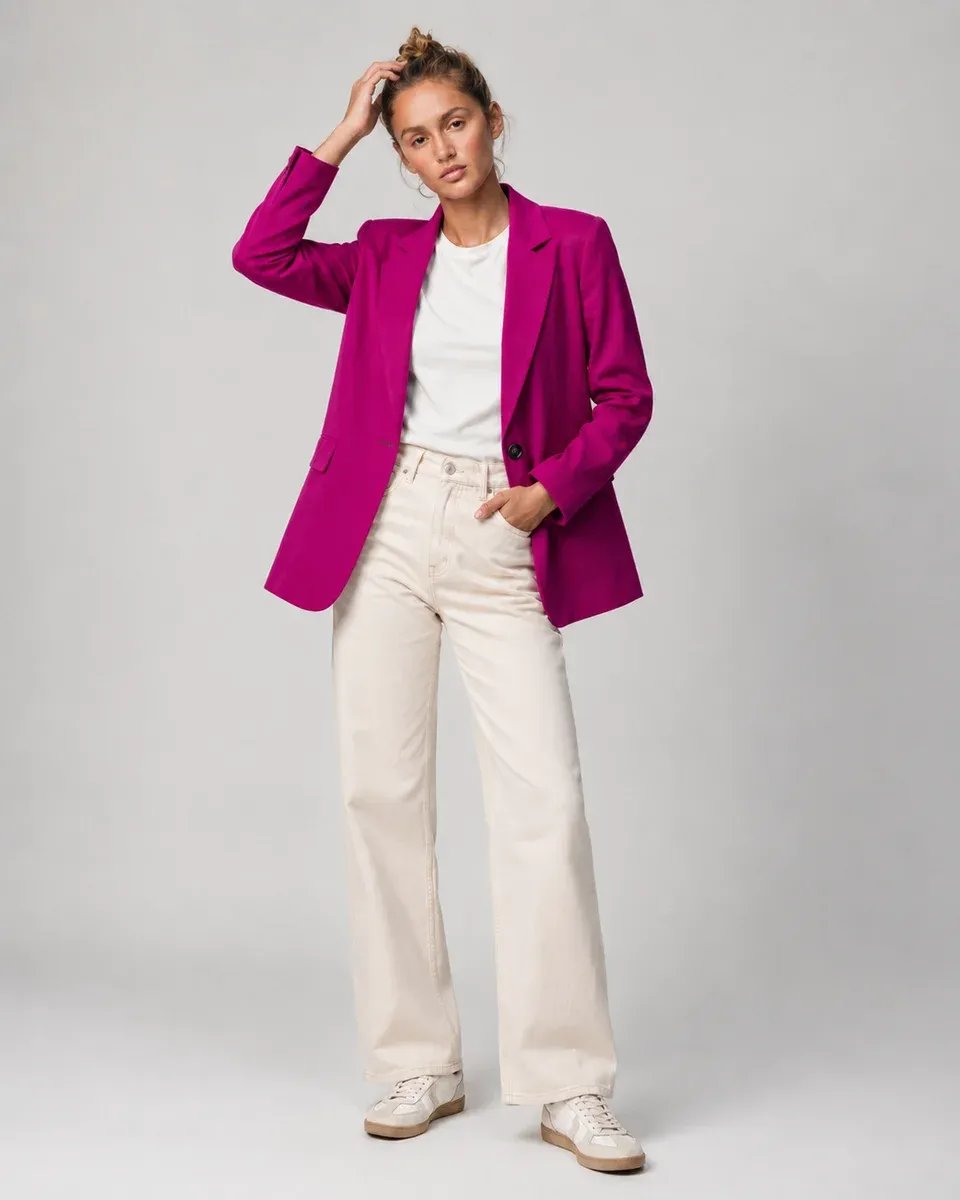 Blazer Negro Clasico de Un Boton para Mujer Estilo Ejecutivo - Image 7