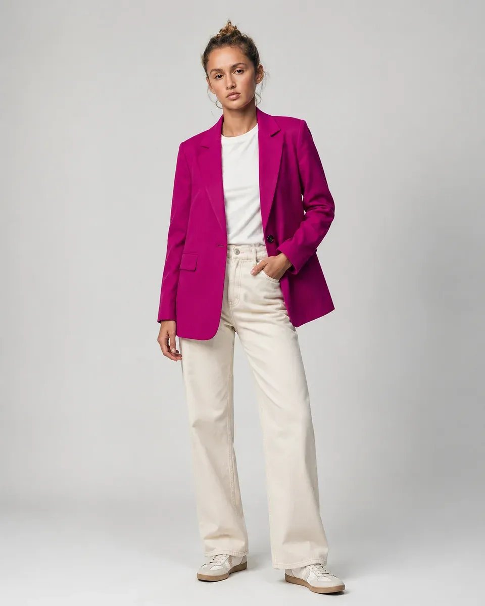 Blazer Negro Clasico de Un Boton para Mujer Estilo Ejecutivo - Image 8