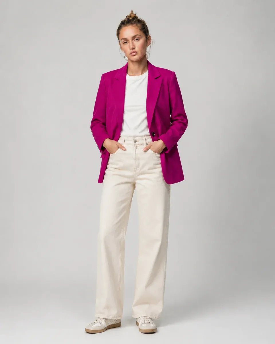 Blazer Negro Clasico de Un Boton para Mujer Estilo Ejecutivo - Image 9