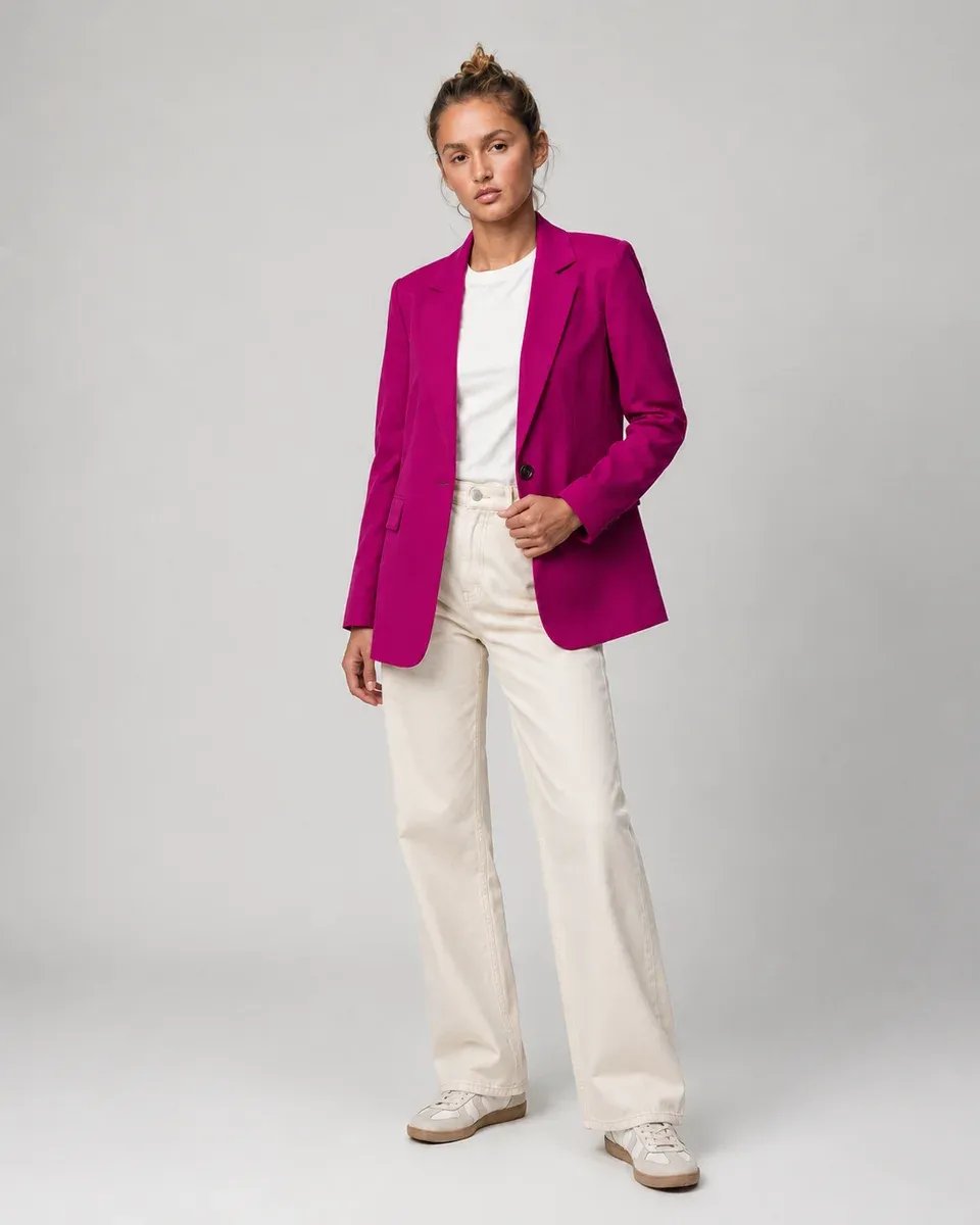 Blazer Negro Clasico de Un Boton para Mujer Estilo Ejecutivo - Image 11
