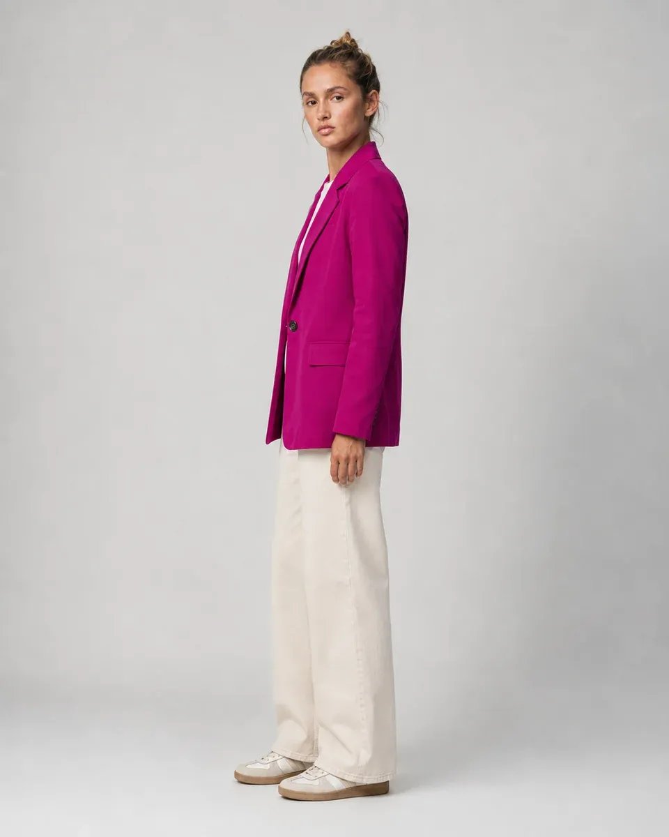Blazer Negro Clasico de Un Boton para Mujer Estilo Ejecutivo - Image 14