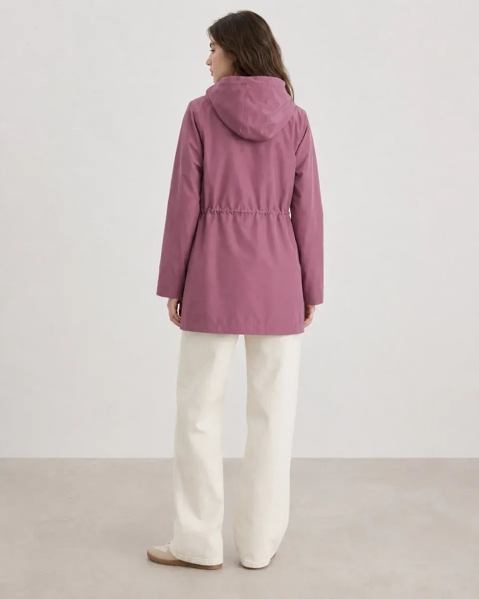 Parka Con Capucha Larga Rosa Para Mujer Estilo Casual - Image 7