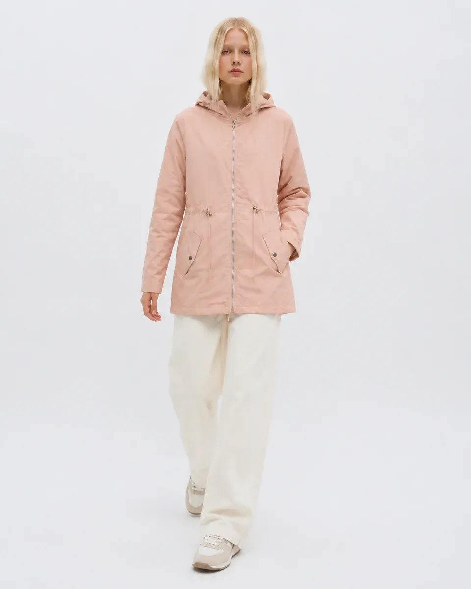 Parka Con Capucha Larga Rosa Para Mujer Estilo Casual - Image 10