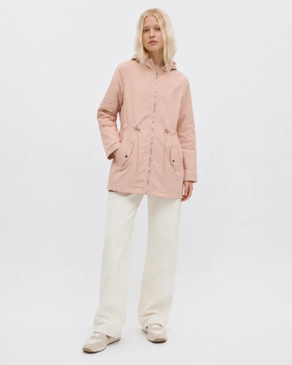 Parka Con Capucha Larga Rosa Para Mujer Estilo Casual - Image 11
