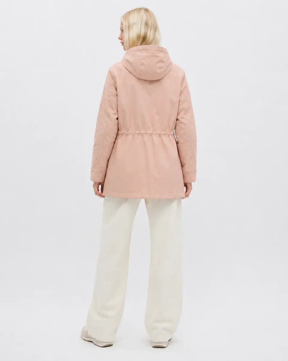 Parka Con Capucha Larga Rosa Para Mujer Estilo Casual - Image 12