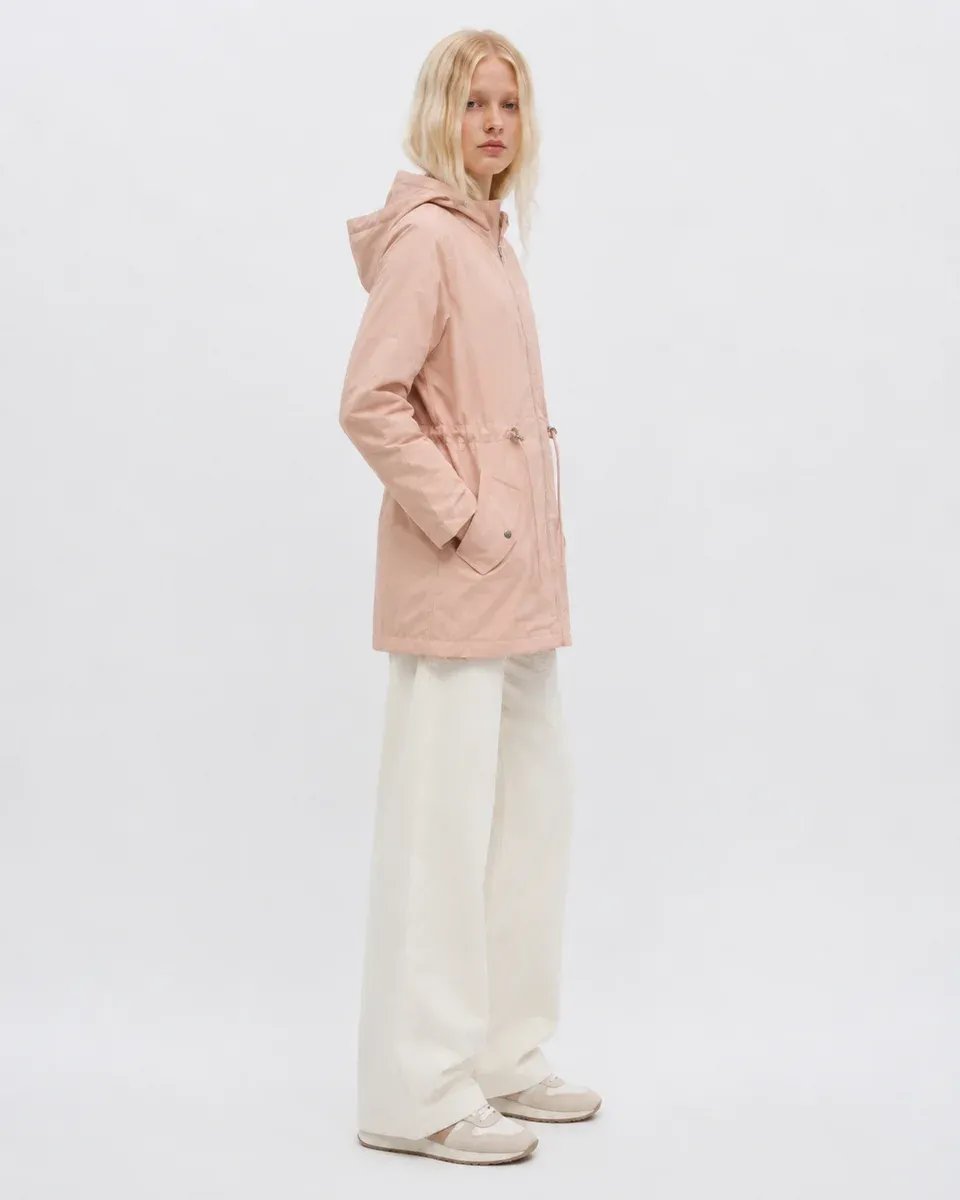 Parka Con Capucha Larga Rosa Para Mujer Estilo Casual - Image 13