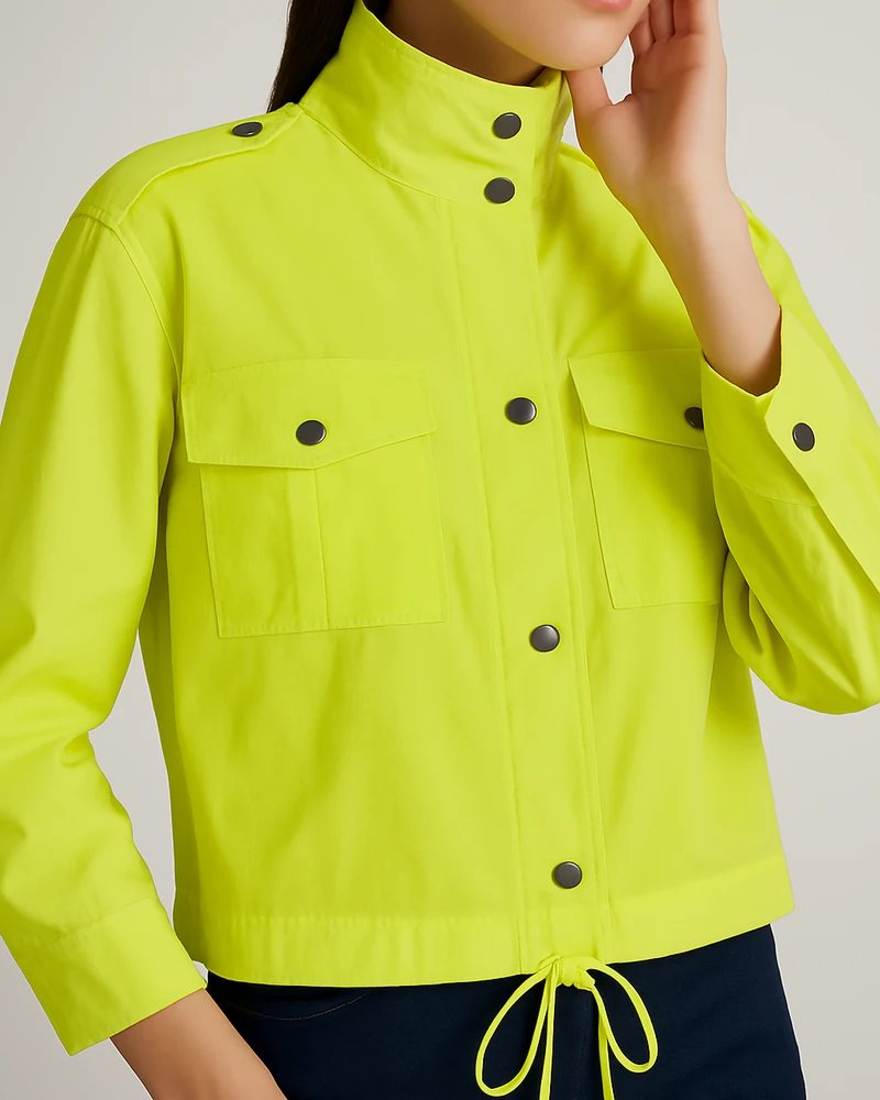 Chamarra Militar Neon para Mujer Estilo Field Jacket Moderna - Image 2