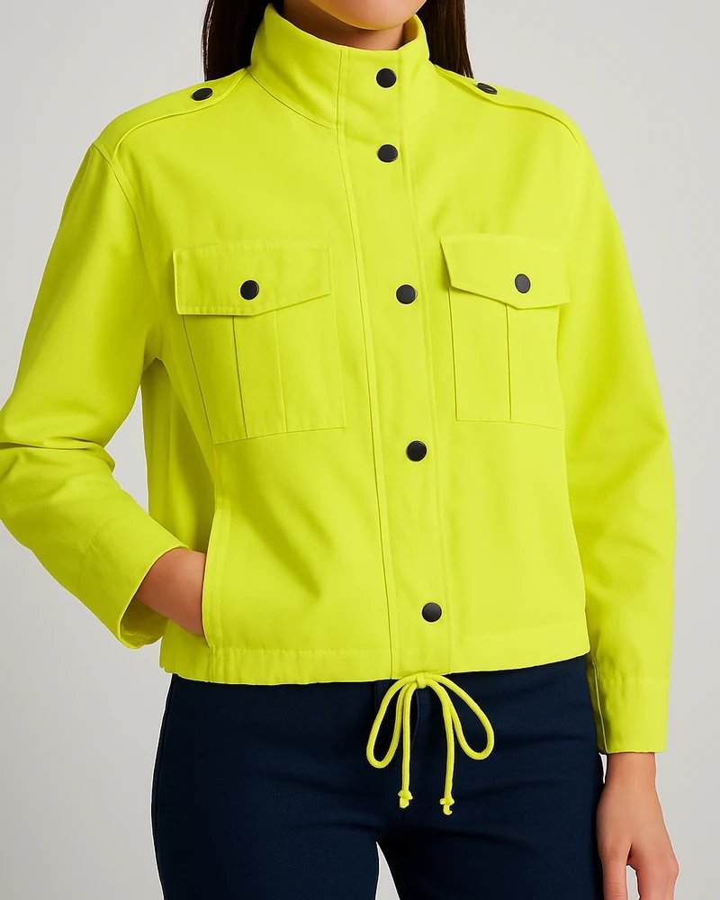 Chamarra Militar Neon para Mujer Estilo Field Jacket Moderna - Image 3