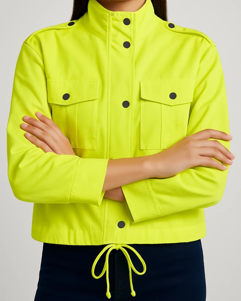 Chamarra Militar Neon para Mujer Estilo Field Jacket Moderna - Image 4
