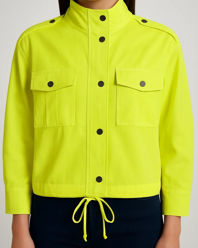 Chamarra Militar Neon para Mujer Estilo Field Jacket Moderna - Image 6