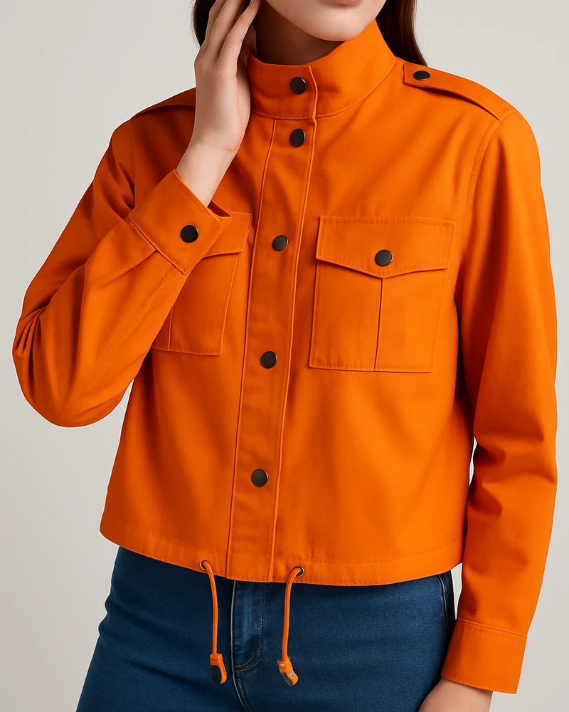 Chamarra Militar Neon para Mujer Estilo Field Jacket Moderna - Image 9