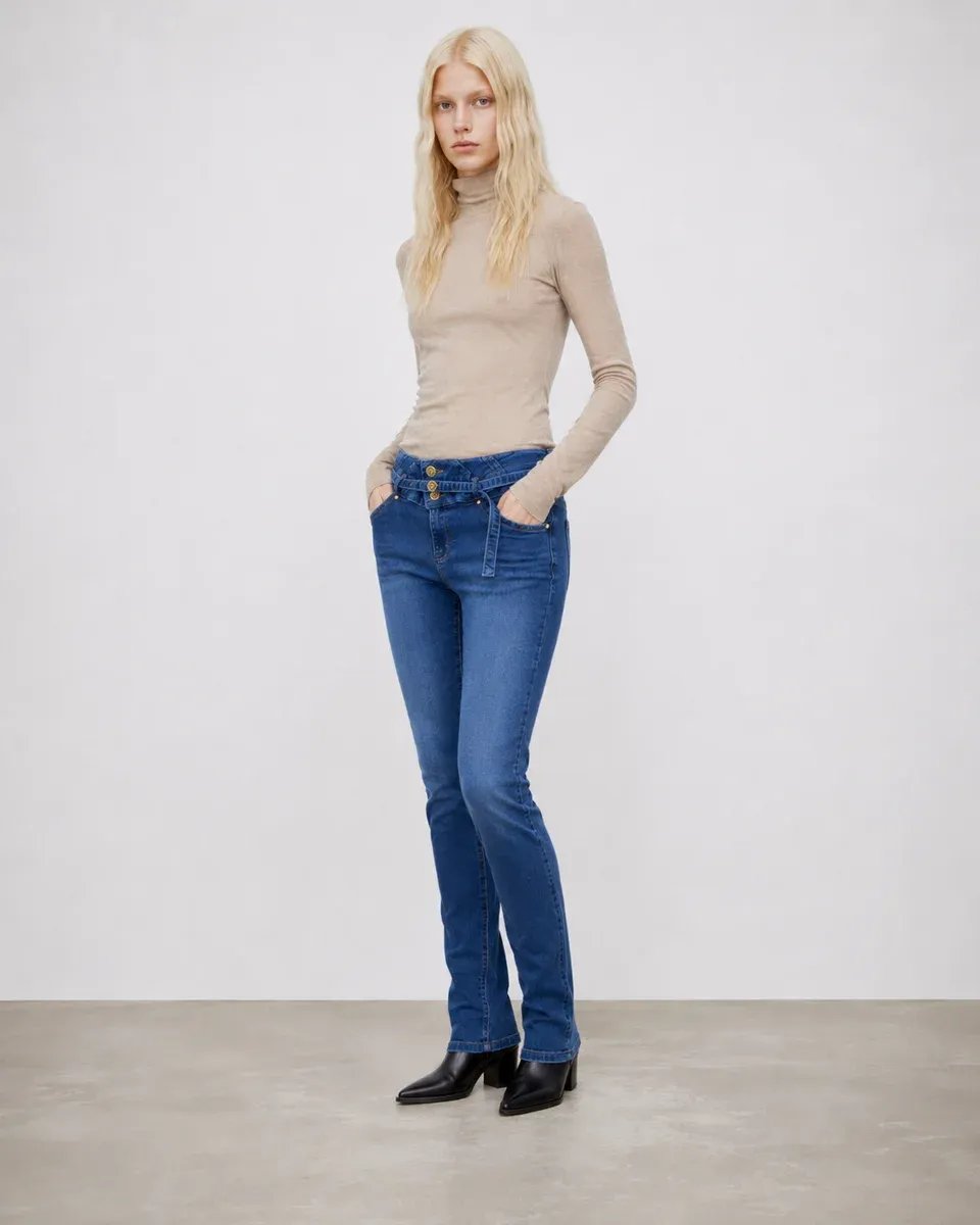 Jeans Ajustados Tiro Alto con Botones para Mujer Estilo Casual - Image 5