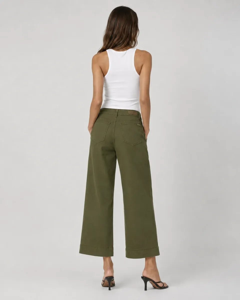Pantalon Capri Amplio de Algodon Beige para Mujer Estilo Casual - Image 9