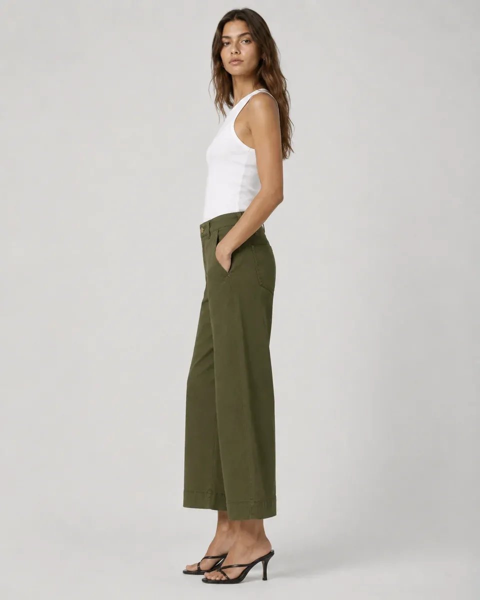 Pantalon Capri Amplio de Algodon Beige para Mujer Estilo Casual - Image 13