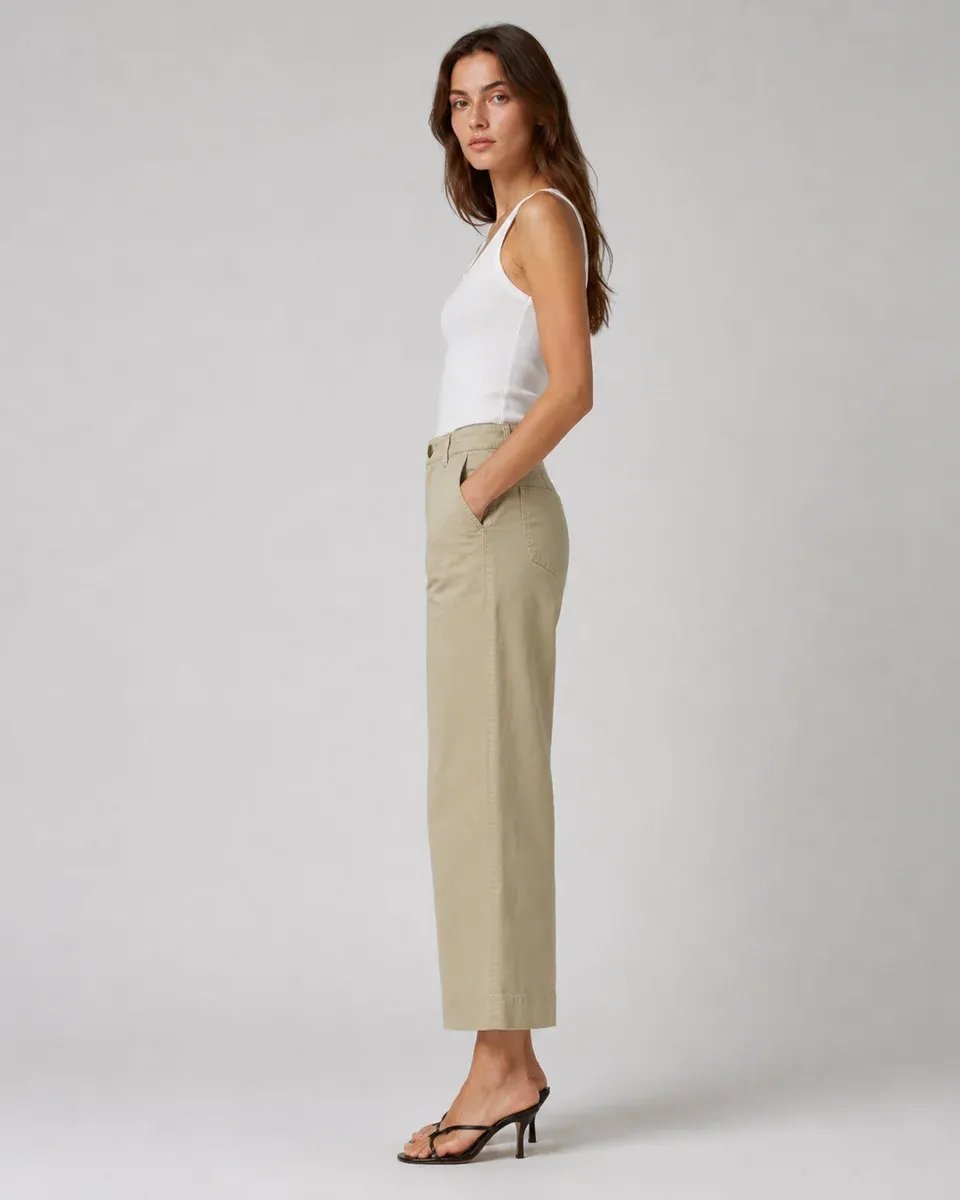 Pantalon Capri Amplio de Algodon Beige para Mujer Estilo Casual - Image 3