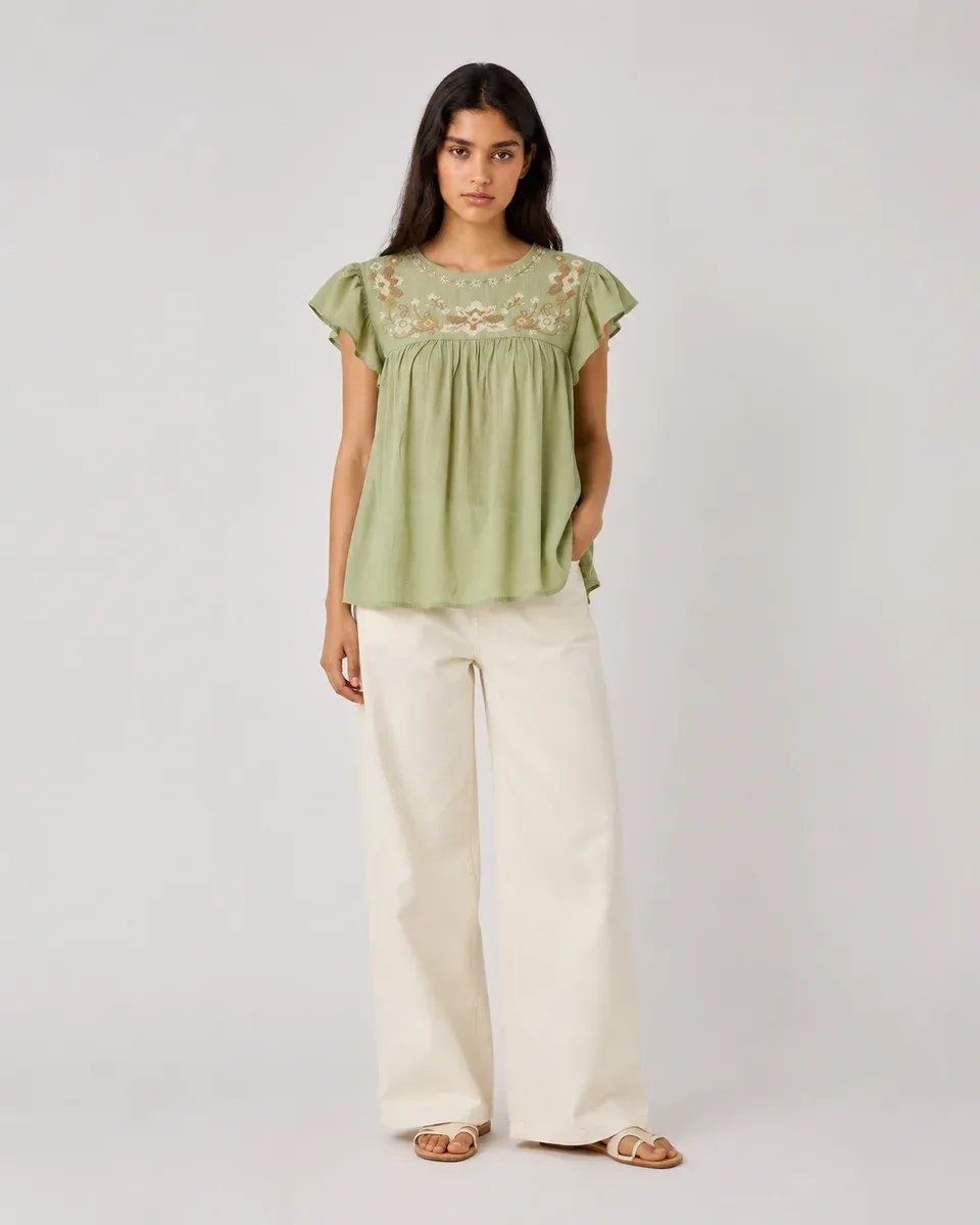 Blusa Bordada Amarilla Manga Corta Estilo Mexicano para Mujer - Image 8