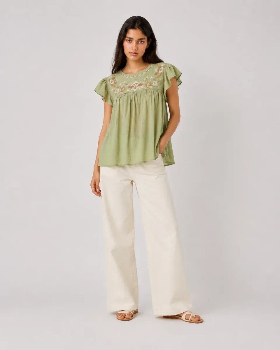Blusa Bordada Amarilla Manga Corta Estilo Mexicano para Mujer - Image 10