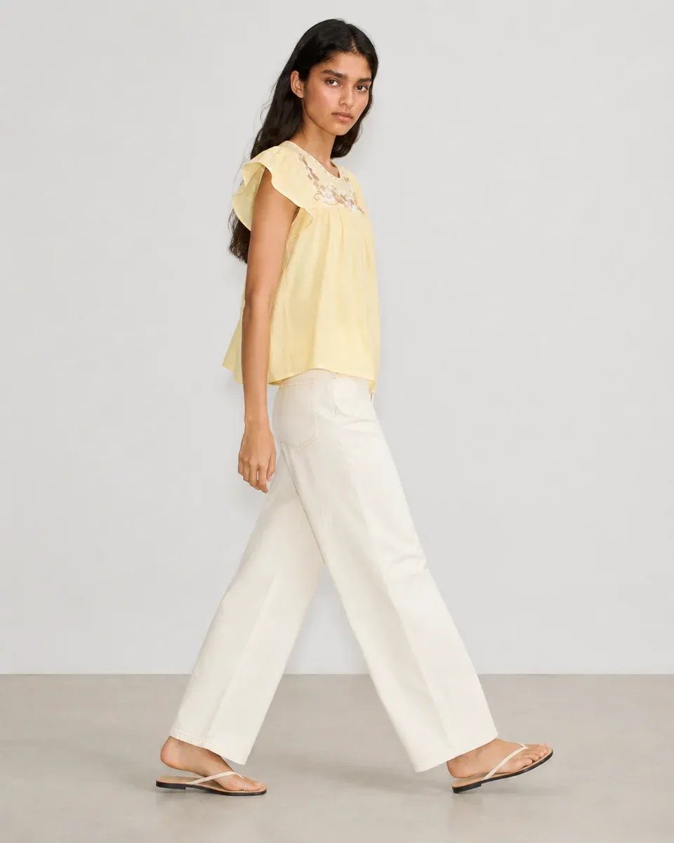 Blusa Bordada Amarilla Manga Corta Estilo Mexicano para Mujer - Image 7