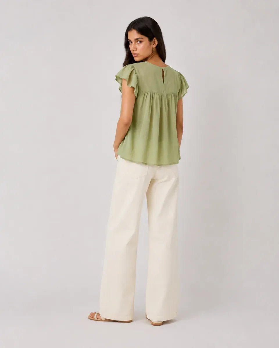 Blusa Bordada Amarilla Manga Corta Estilo Mexicano para Mujer - Image 13