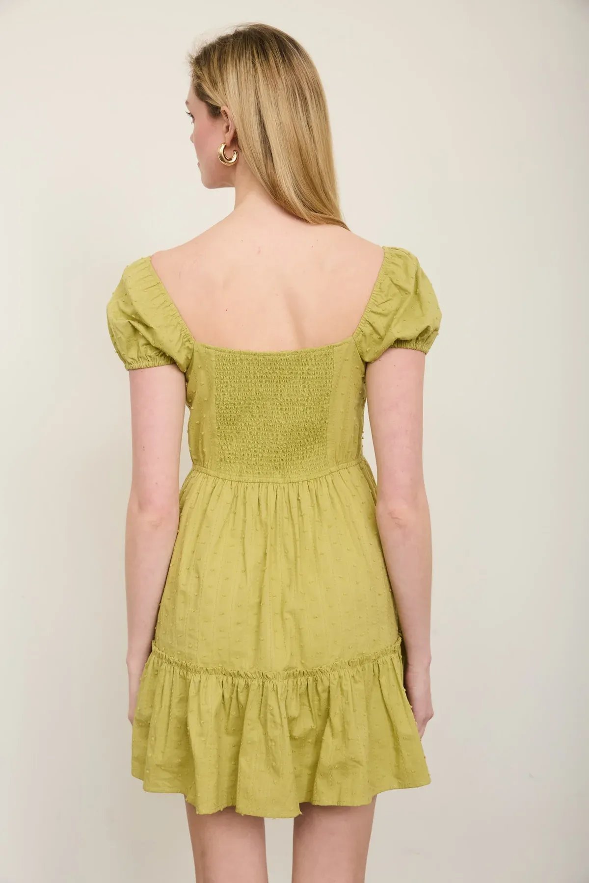 Vestido Blanco Corto Con Mangas Abullonadas Y Escote Corazon Para Mujer - Image 15